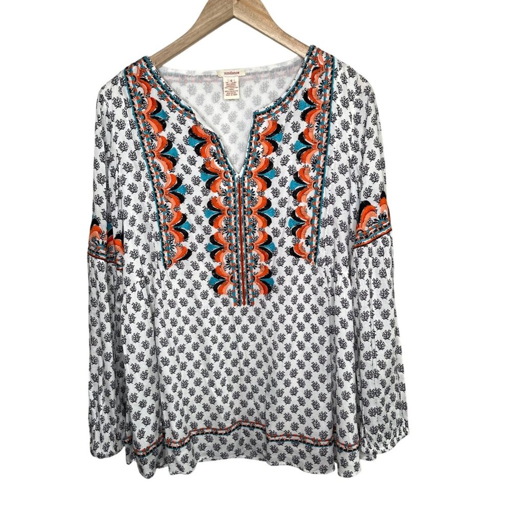 Sundance Womens Adelle Embroidered Boho Tunic Top Size Small